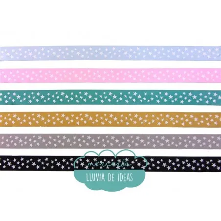 Cinta de falla - Estrellas blancas 38 mm.