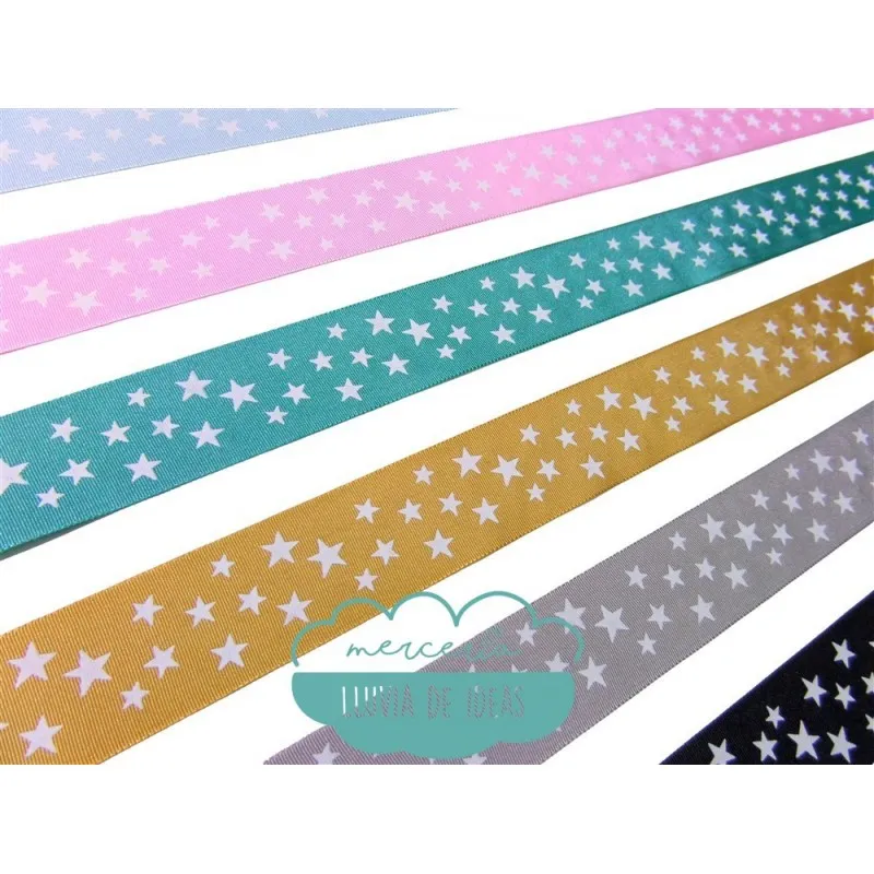 Cinta de falla - Estrellas blancas 38 mm.