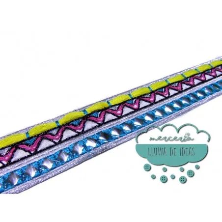 Cinta bordada étnica con espejos - Serie Narendra