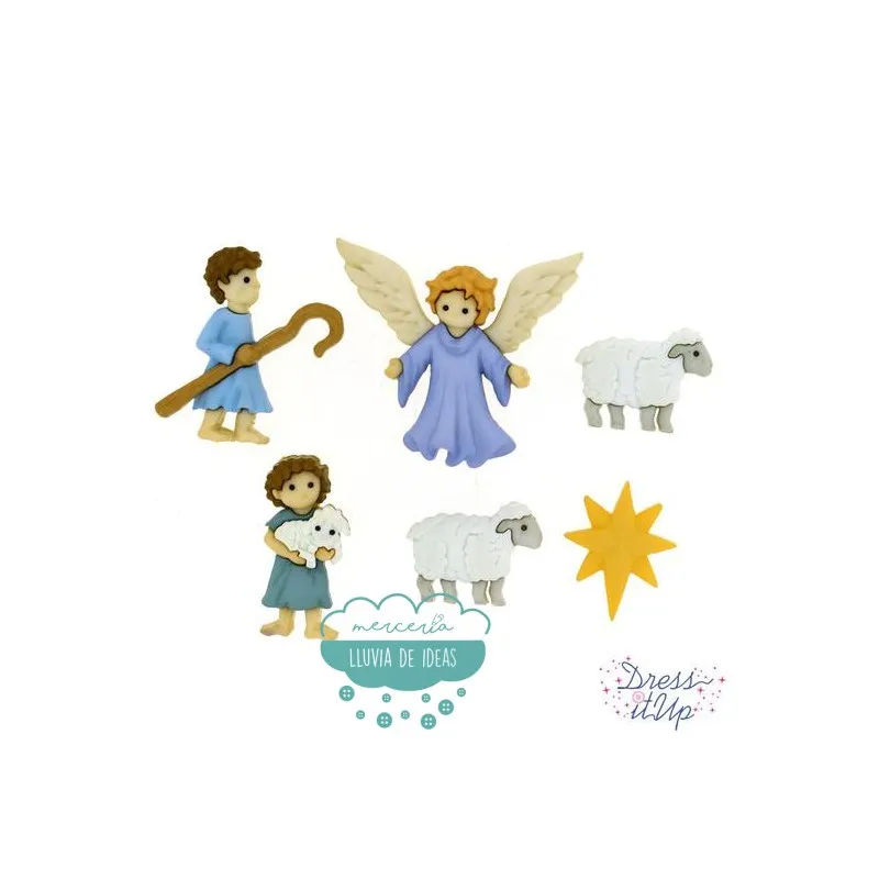 Botones de Navidad decorativos - Pastorcillos - Dress It Up