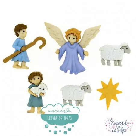 Botones de Navidad decorativos - Pastorcillos - Dress It Up