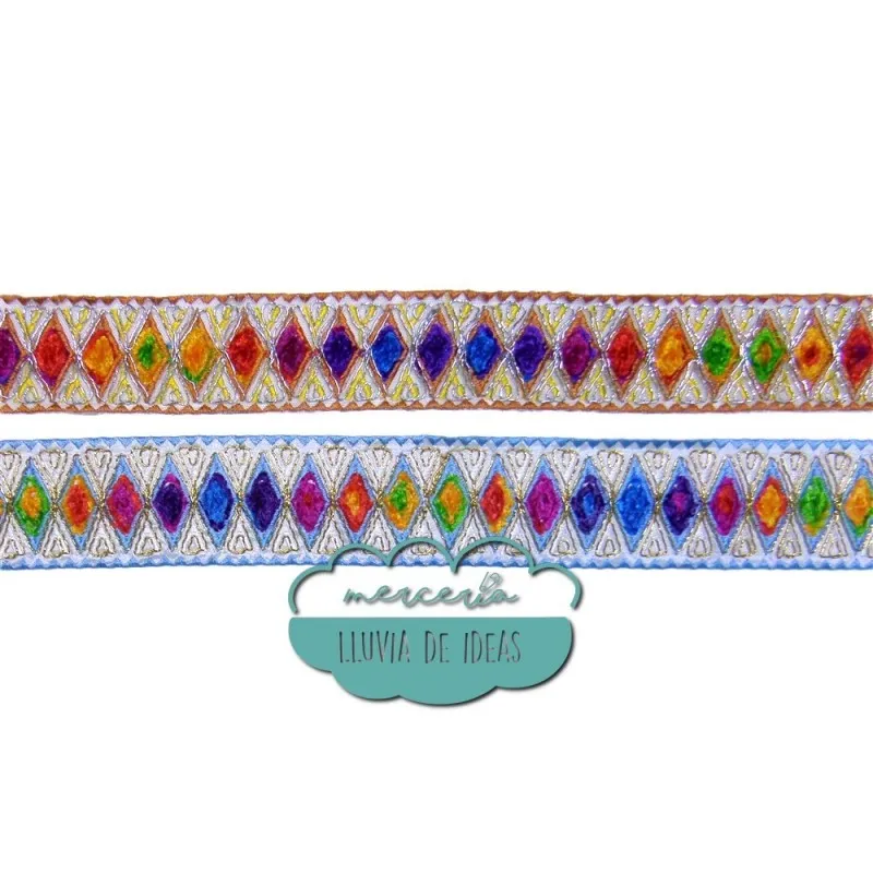 Cinta bordada soutache - Serie Nanuk Mercería Lluvia de Ideas