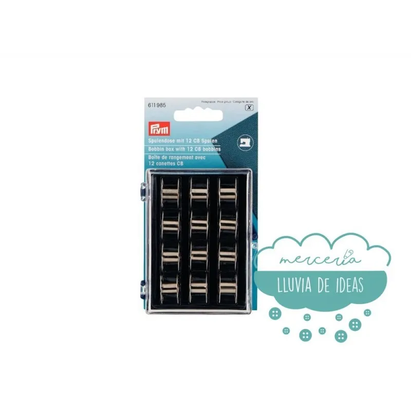 Cajita para 12 canillas CB de metal para máquinas de coser - Prym