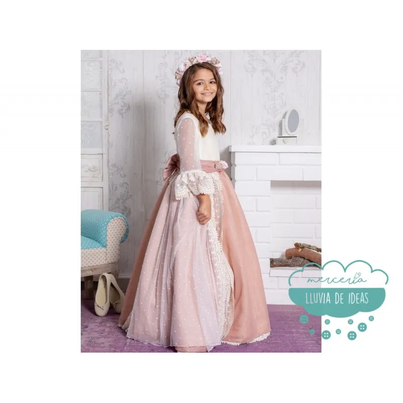 Patrón de vestido de comunión romántico (6)