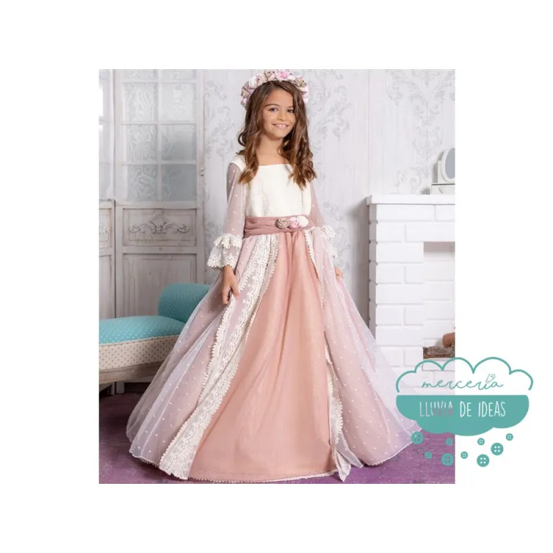 Patrón de vestido de comunión romántico (6)